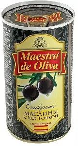 Маслины MAESTRO DE OLIVA отборные с костью /жесть/ 360г*12 Маслины MAESTRO DE OLIVA отборные с костью /жесть/ 360г*12