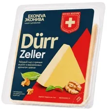 Сыр EKONIVA Dürr Zeller фасованный твердый (6), мдж в сух в-ве 55% /термоформаж/ 200г*6