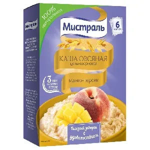 Каша МИСТРАЛЬ овсяная "Манго-Персик" (6 саше.*40г) /картон/ 240г*6