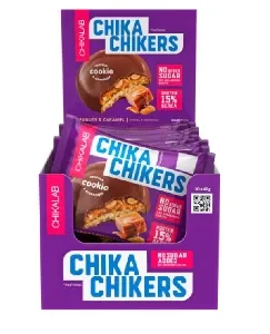 Печенье CHIKALAB глазированное "Бисквит с арахисом и карамелью" /флоу-пак/ 40г*10