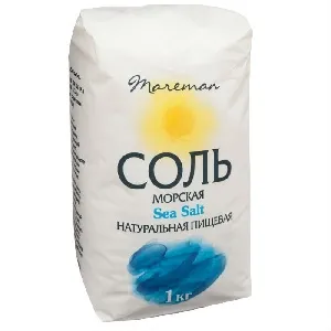 Соль Mareman морская пищевая средняя (помол №1) /брикет/ 1000гр*10