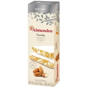 ***Туррон EL ALMENDRO CRUNCHY ALMOND DURO хрустящий миндальный 75г*16