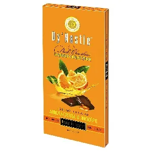 Шоколад Dy`Nastie LIQUEUR темный "Апельсины в ликёре" с ликёрной начинкой и цукатами цедры апельсинов (шоубокс 10шт) 100г*40