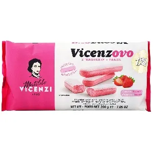 Палочки VICENZI BISCOTTI [3065] Vicenzovo с сахарной помадкой со вкусом клубники 200г*12