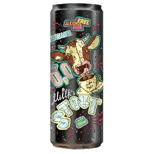 Пивной напиток ORIGAMIKA MILK STOUT безалкогольный нефильтрованный непастеризованный неосветлённый /жесть/ 330мл*8