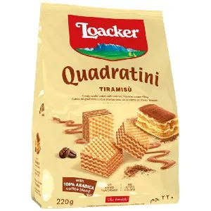 Вафли LOACKER QUADRATINI Тирамису 220г*6 Вафли LOACKER QUADRATINI Тирамису 220г*6