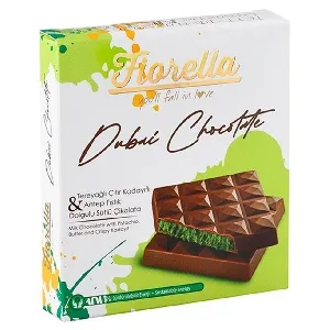 ***Шоколад FIORELLA Dubai дубайский с фисташковой начинкой (шоубокс 60г*12шт) 60г*72