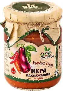 Икра ECOFOOD баклажанная острая /стекло/ 520г*6 Икра ECOFOOD баклажанная острая /стекло/ 520г*6