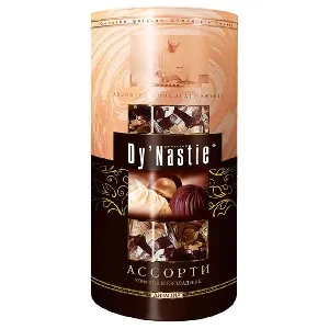 Конфеты Dy`Nastie шоколадные "Ассорти с кремовыми начинками" /туба/ 260г*8