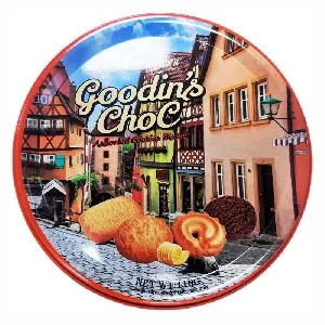 Печенье GOODIN'S Butter Cookies Ассорти сдобного печенья, оранжевая /жесть/ 110г*16