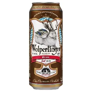 ***Пивной напиток WOLPERTINGER weizen 5% светлый нефильтрованный /жесть/ 0,5л*24