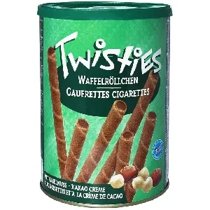 Вафли TWISTIES палочки с кремом из лесного ореха и какао /жесть/ 400г*12