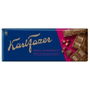 Шоколад Karl FAZER молочный с изюмом и фундуком 180г*22