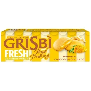 Печенье GRISBI [4192] с начинкой из манго и белого шоколада /картон/ 112г*12