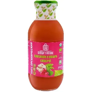 ***Комбуча GEORGIA'S NATURAL ORGANIC из шиповника и имбиря /стекло/ 300мл*20