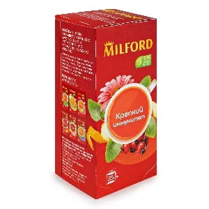 Чай MILFORD функциональный КРЕПКИЙ ИММУНИТЕТ (25 пакетиков) /картон/ 0,04375г*12