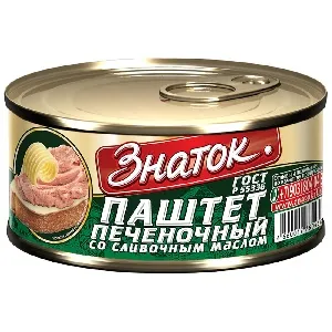 Паштет ЗНАТОК печеночный со сливочным маслом ГОСТ Р 55336 /жесть-ключ/ 230г*24 Паштет ЗНАТОК печеночный со сливочным маслом ГОСТ Р 55336 /жесть-ключ/ 230г*24