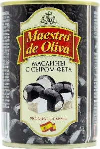 Маслины MAESTRO DE OLIVA с сыром Фета /жесть/ 280г*24 Маслины MAESTRO DE OLIVA с сыром Фета /жесть/ 280г*24