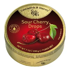 Леденцы CAVENDISH & HARVEY Sour Cherry Drops Вишня /жесть/ 200г*9