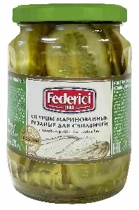 Огурцы FEDERICI маринованные резаные для сэндвичей /стекло/ 720мл*6 Огурцы FEDERICI маринованные резаные для сэндвичей /стекло/ 720мл*6