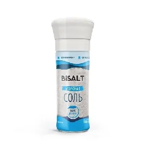 Соль BiSALT морская пищевая крупная садочная /мельница/ 110г*12