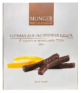 Конфеты MUNGER Maitre Chocolatier цукаты из цедры апельсина в горьком шоколаде 75% /картон/ 90г*10 Конфеты MUNGER Maitre Chocolatier цукаты из цедры апельсина в горьком шоколаде 75% /картон/ 90г*10
