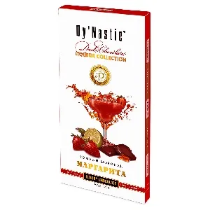 Шоколад Dy`Nastie LIQUEUR темный "Маргарита" с ликёрной начинкой и цукатами клубники (шоубокс 10шт) 100г*40