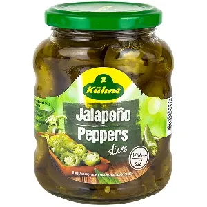 Перец KUHNE Халапеньо резаный без содержания масла /стекло/ 330г*10
