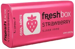 Драже FRESHBOX освежающие без сахара STRAWBERRY-КЛУБНИКА /металлическая банка/ 35г*12