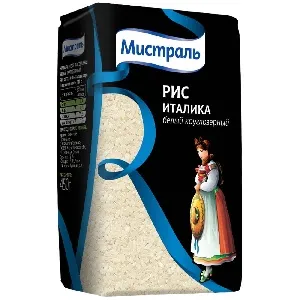 Рис МИСТРАЛЬ Италика белый круглозерный /пакет/ 500г*12 Рис МИСТРАЛЬ Италика белый круглозерный /пакет/ 500г*12