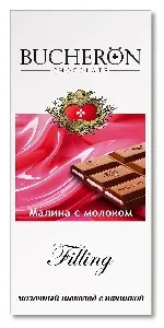 Шоколад BUCHERON Filling молочный с начинкой малина-молоко 85г*10