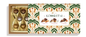 Конфеты APRIORI с нач. (кокос. с миндалем, орех. с фундуком,сол. карамель с вафлей) /картон/ 155г*12