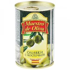 Оливки MAESTRO DE OLIVA с костью /жесть/ 300г*12