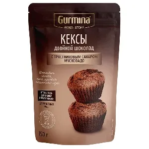 Кекс GURMINA HONEY STORY двойной шоколад с тросниковым сахаром Мусковадо 150г*10 Кекс GURMINA HONEY STORY двойной шоколад с тросниковым сахаром Мусковадо 150г*10