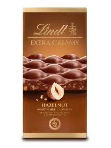 Шоколад LINDT Extra Creamy HAZELNUT молочный с фундуком 80г*17 Шоколад LINDT Extra Creamy HAZELNUT молочный с фундуком 80г*17