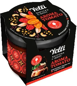 Закуска YELLI к вину AROMA TOMATO вяленые томаты и пармезан /стекло/ 100г*6 Закуска YELLI к вину AROMA TOMATO вяленые томаты и пармезан /стекло/ 100г*6