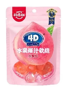 Мармелад AMOS 4D жевательный с соком персика /зип-пак/ 65г*32