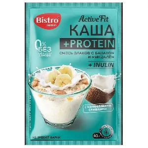 Каша+протеин GURMINA BISTRO Смесь злаков с бананом и миндалем 40г*15