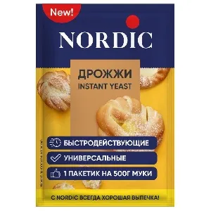 Дрожжи NORDIC INSTANT YEAST хлебопекарные сухие /шоубокс/ 6г*60 Дрожжи NORDIC INSTANT YEAST хлебопекарные сухие /шоубокс/ 6г*60