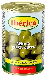 Оливки IBERIKA с косточкой /жесть/ 420г*12