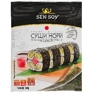 Морская водоросль SENSOY Премиум Суши-Нори (10 листов) /пакет/ 28г*6 Морская водоросль SENSOY Премиум Суши-Нори (10 листов) /пакет/ 28г*6