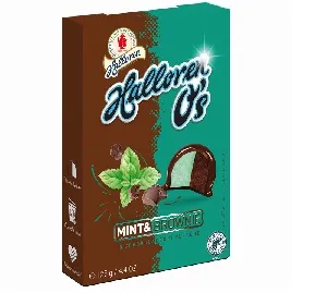 Конфеты HALLOREN "Halloren O’s" со вкусом мяты и шоколада /картон/ 125г*20 Конфеты HALLOREN "Halloren O’s" со вкусом мяты и шоколада /картон/ 125г*20