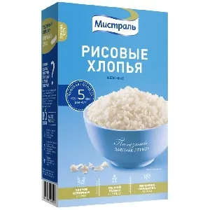 Хлопья МИСТРАЛЬ Рисовые Нежные /картон/ 400г*12