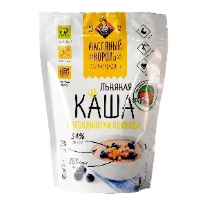 Каша МАСЛЯНЫЙ КОРОЛЬ льняная с зародышами пшеницы /дой-пак/ 300г*20