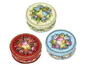 Печенье REGNUM с кокосовой стружкой Жостовская роспись /жесть/ 400г*12