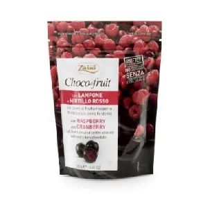 Драже ZAINI Choco&Fruit из темного шоколада Малина-Клюква /дой-пак/ 125г*12