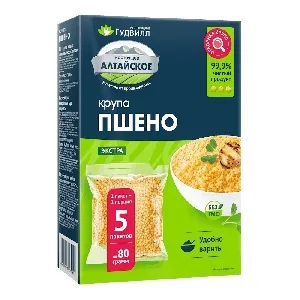 Крупа АЛТАЙСКОЕ Пшено (5*80г) ЭКСТРА в пакетиках /картон/ 400г*9 Крупа АЛТАЙСКОЕ Пшено (5*80г) ЭКСТРА в пакетиках /картон/ 400г*9