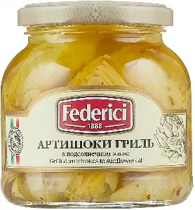 Артишоки FEDERICI гриль в подсолнечном масле /стекло/ 280*6 Артишоки FEDERICI гриль в подсолнечном масле /стекло/ 280*6