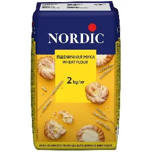 Мука NORDIC WHEAT FLOUR пшеничная высший сорт 2кг*6