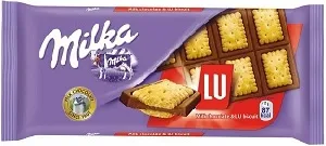 Шоколад MILKA молочный "Лу" с печеньем LU 87г*18